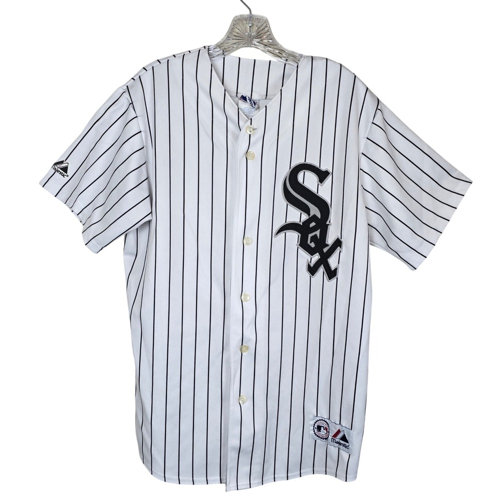 Vintage 90s Majestic Chicago White Sox Paul Konerko #14 Pinstripe Jersey M